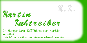 martin kuhtreiber business card